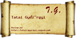 Tatai Györgyi névjegykártya