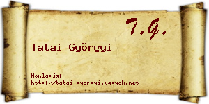 Tatai Györgyi névjegykártya